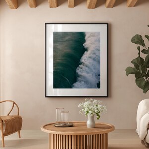 Aerial Beach Photography Print: Minimalist Ocean Texture Wall Art