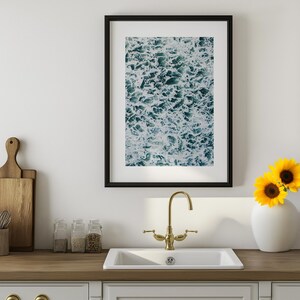 Aerial Beach Photography Print: Minimalist Ocean Texture Wall Art