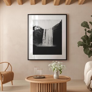 Stampa Islanda, Arte murale nordica, Poster di viaggio cascata, Stampa artistica, Stampa fotografica
