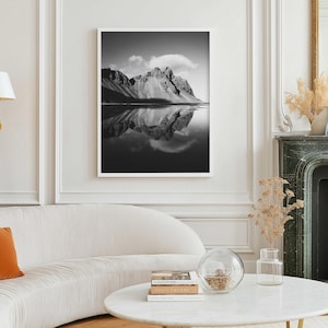 Stampa spiaggia islandese, arte murale nordica, poster di viaggio sulla spiaggia, stampa artistica, stampa fotografica