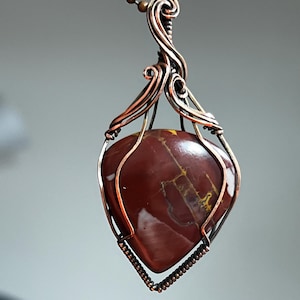 Noreena Jasper Copper wire necklace, Noreena Jasper Jewelry, pendant, necklace, handmade necklace, copper jewelry, wire wrapped jewelry