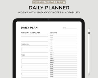 Digital Daily Planner for Ipad, Goodnotes, Notability, Noteshelf, Instant Download