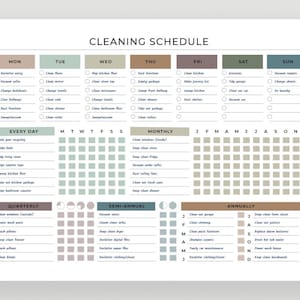BEWERKBAAR schoonmaakschema, schoonmaakchecklist, schema, ADHD-schoonmaakplanner, huishoudelijke taken, digitale download pdf, kleurrijk