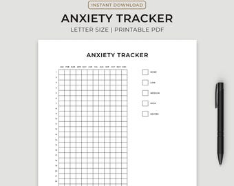Anxiety Tracker Printable: Mental Health Journal (PDF)