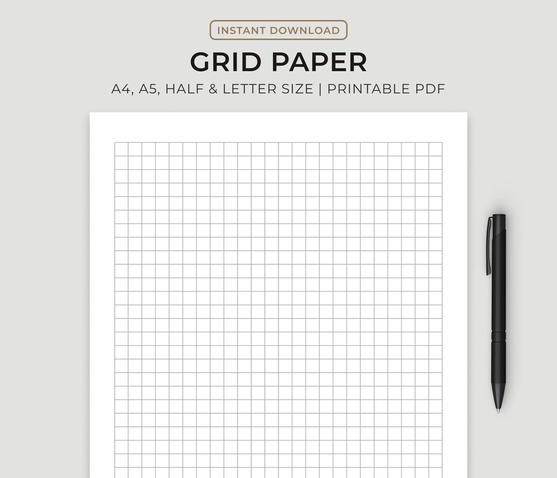 Grid Paper Printable: A4 A5 Letter Sizes (instant Download PDF) - Etsy ...