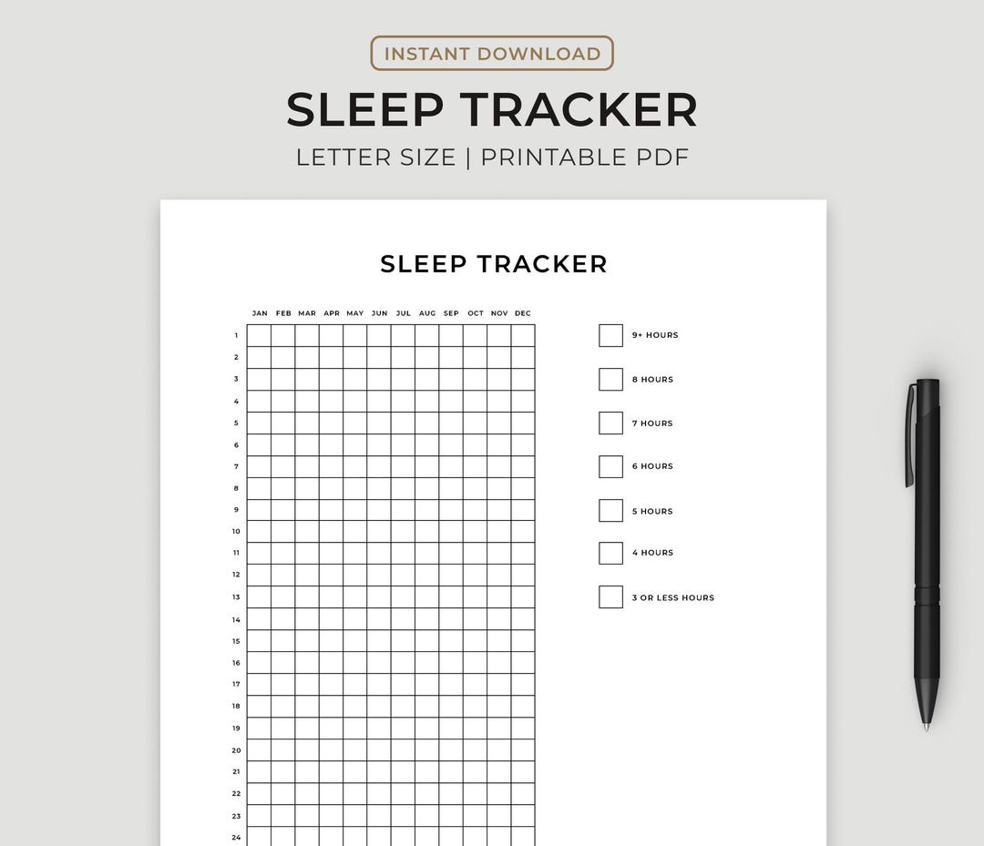 Yearly Sleep Tracker - Printable Planner Page (PDF) - Etsy