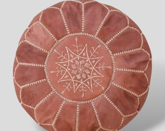 Moroccan leather poof