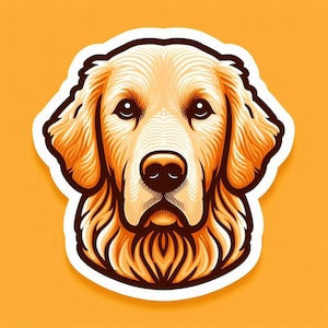 Golden Retriever Sticker: Waterproof Vinyl Decal for Dog Lovers