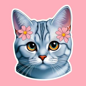 American Shorthair Cat Sticker: Waterproof Vinyl Decal