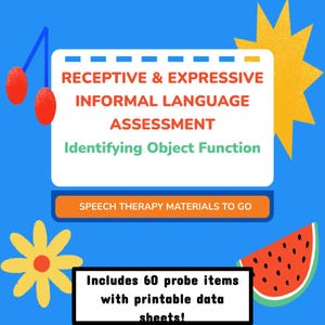 Identifying OBJECT FUNCTION Receptive & Expressive Language Informal Assessment