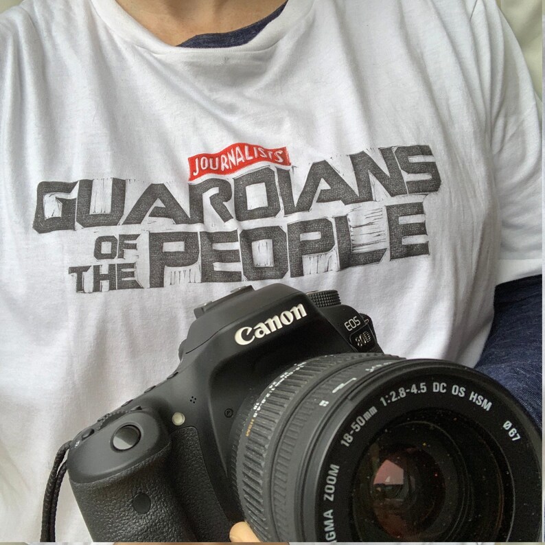 Sale Journalists: Guardians of the People handprinted t-shirt image 1