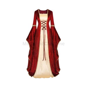 Velvet Renaissance Dress: Medieval Irish Gown, Cosplay Costume.