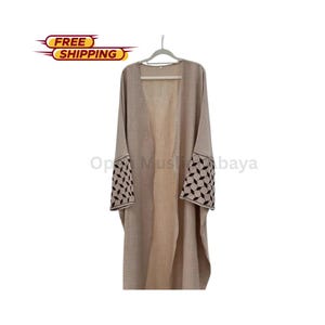 Embroidered Abaya Kaftan: Open Kimono Dubai Style Eid Abaya