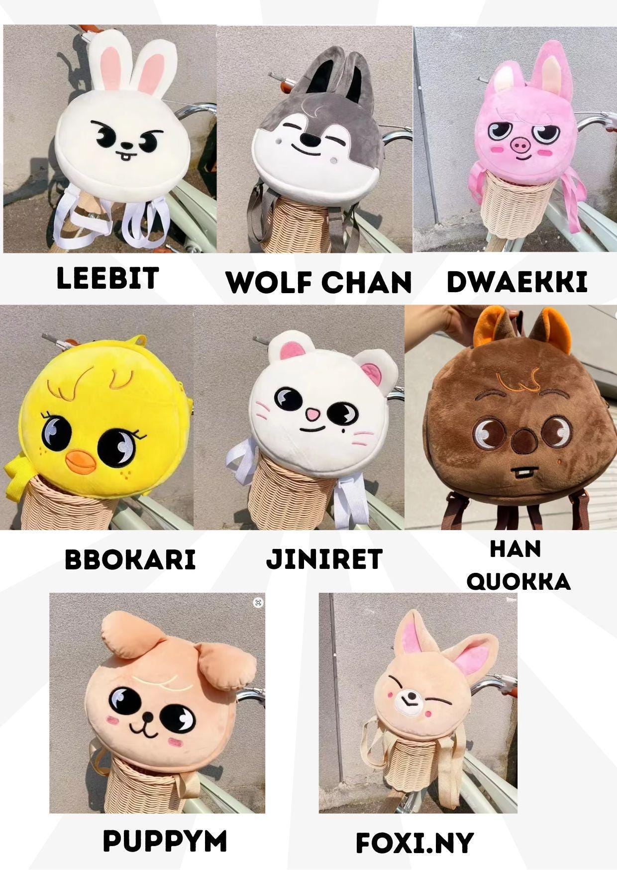 Straykids SKZOO Backpacks, SKZOO Character Backpacks, Plush