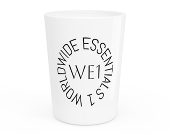 Verre à liqueur avec logo circulaire Worldwide Essentials 1™ WE1 | Typographie minimale