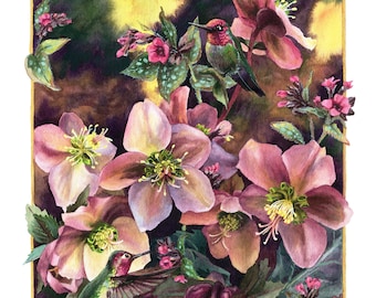 Fine Art Print of Original Watercolor Painting - Camouflage