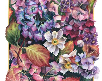 Fine Art Print of Original Watercolor Painting - Autumn Tangle