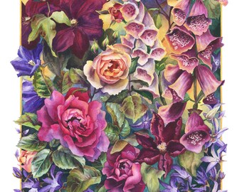 Fine Art Print of Original Watercolor Painting - Floribunda