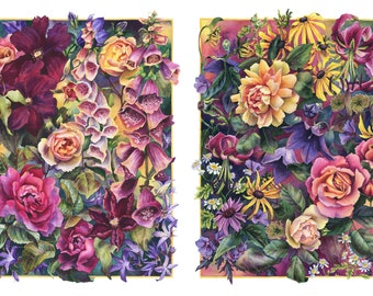 Floribunda I & II - Fine Art Prints of Original Watercolor Paintings