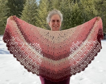 Lunar Dreams Curved (half moon) Crochet Shawl!