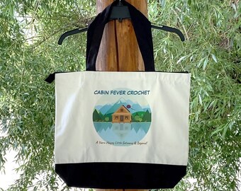 Cabin Fever Crochet Signature Logo Tote Project Bag!