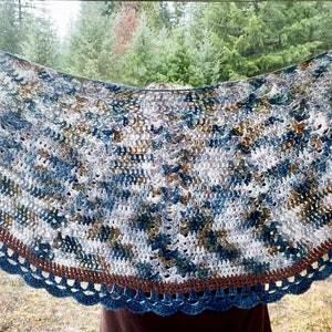 Starlight Crochet Crescent Shawl Pattern