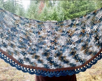 Starlight Crochet Crescent Shawl Pattern