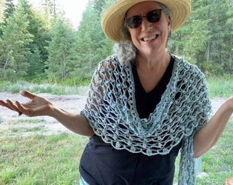 The Wishing Well - Multi-Seasonal Convertible - Lacy Crochet Wrap / Scarf Pattern