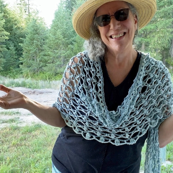 The Wishing Well - Multi-Seasonal Convertible - Lacy Crochet Wrap / Scarf Pattern