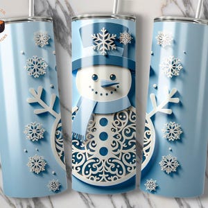 3D Snowman Tumbler Wrap Cute Christmas Winter 20 oz Skinny Tumbler Sublimation Design Digital Download PNG Instant Download DIGITAL ONLY