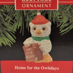 Hallmark Home for the Owlidays Christmas Ornament 1990 NOS NRFB Snowy Owl