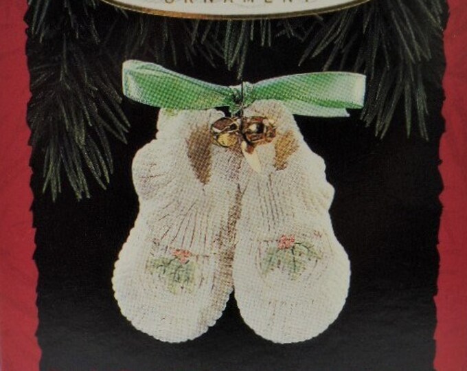 Hallmark Baby's First Christmas Porcelain and Brass Etsy