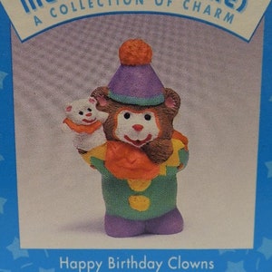 Vintage Hallmark Merry Miniature 1997 Happy Birthday Clowns NOS 3rd in Series Teddy Bear