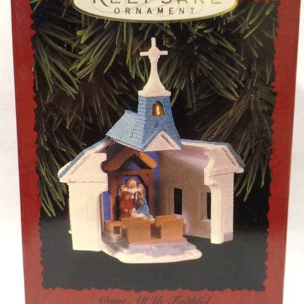 Hallmark Come All Ye Faithful Christmas Ornament 1996 NRFB NOS Church Opens