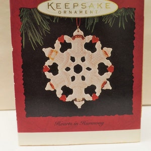 Hallmark Hearts in Harmony Fine Porcelain Christmas Ornament 1994 NOS NRFB