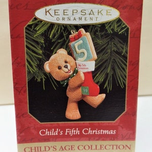 Hallmark Child's Fifth Christmas Christmas Ornament 1999 - Etsy