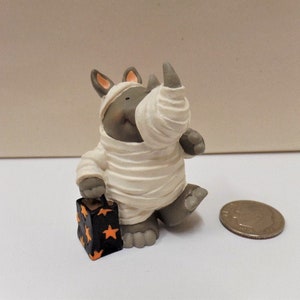 Vintage Hallmark Rhino Mummy Halloween Merry Miniature 1995 NOS