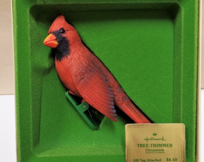 Hallmark Red Cardinal Clip on Christmas Ornament 1978 NOS RARE Redbird