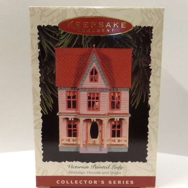 Hallmark Victorian Painted Lady Christmas Ornament 13th in the Series 1996 NRFB Nostalgic Houses and Shops