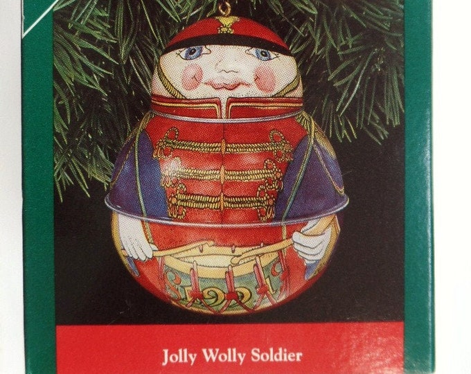 Vieille Déco De Noël : Père Noël Jolly Wolly Hallmark 1991, Super état !