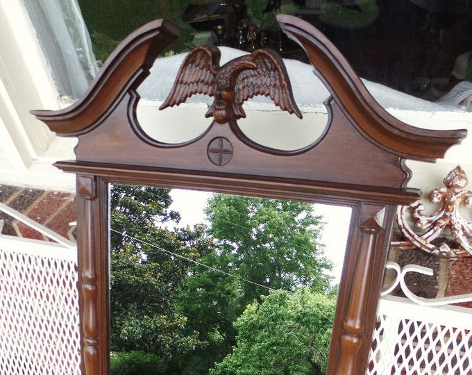 Vintage Turner Wall Mirror With Eagle Faux Wood Etsy