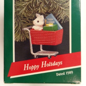 Hallmark Hoppy Holidays Christmas Ornament 1989 New Bunny Rabbit