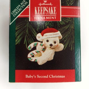 Hallmark Baby's Second Christmas, Christmas Ornament 1992 NRFB Teddy ...