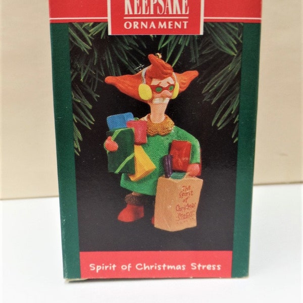 Hallmark Spirit of Christmas Stress Christmas Ornament 1992 NOS NRFB Shoebox Greetings