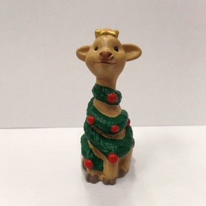 Vintage Hallmark Giraffe as Tree Christmas Merry Miniature 1992 NOS