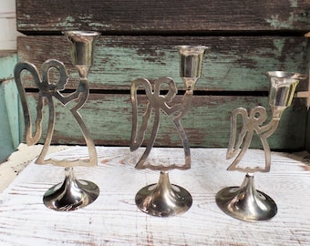 Candle Holder シルバー燭台ペア ヴィンテージ Candle Holder シルバー燭台ペア ヴィンテージ 置物