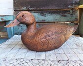 Vintage Duck Sculpture Water Fowl Cabin Decor Pintail Mallard