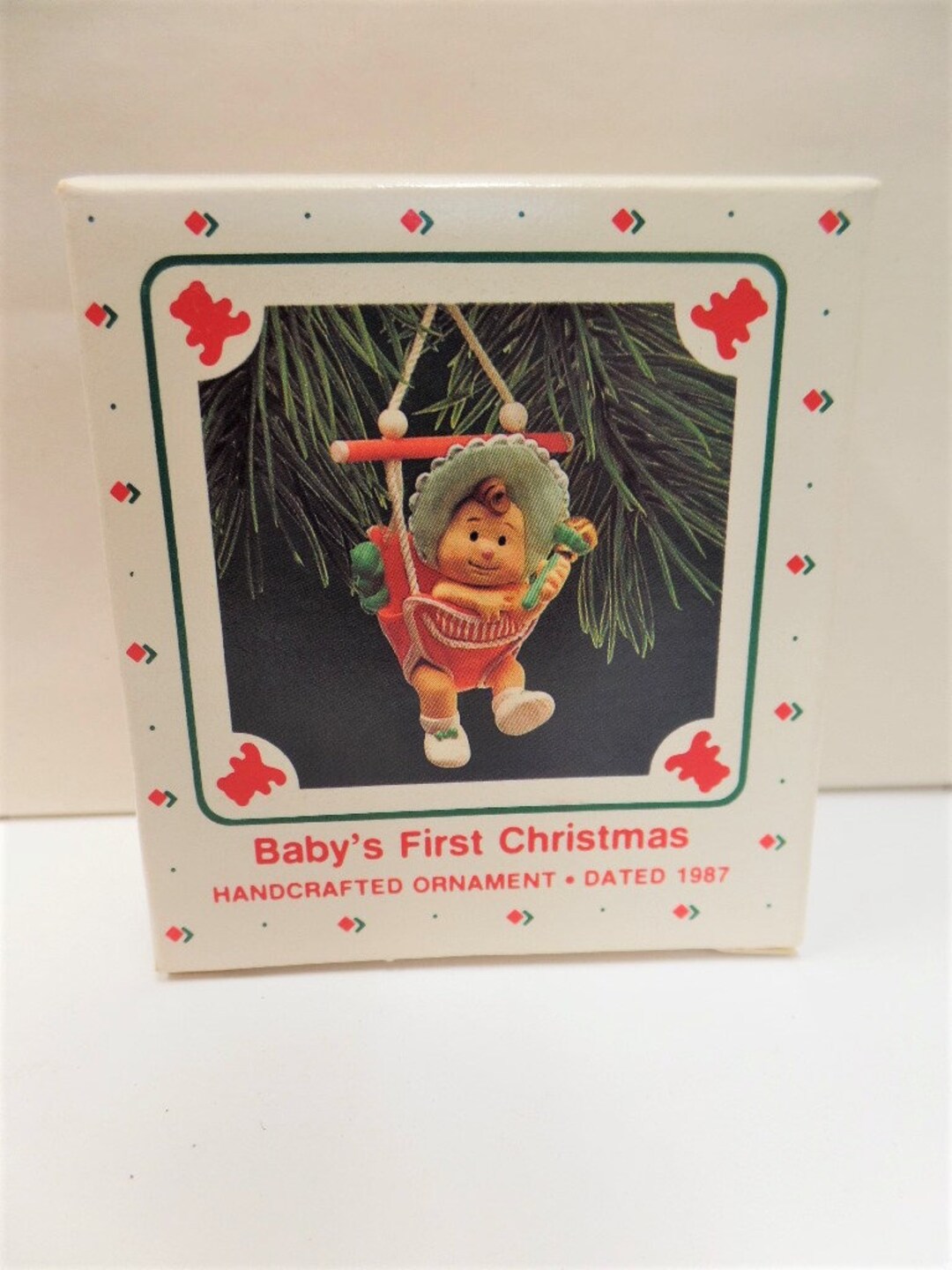 Hallmark Baby's First Christmas Ornament 1987 NOS Baby in Jumper - Etsy