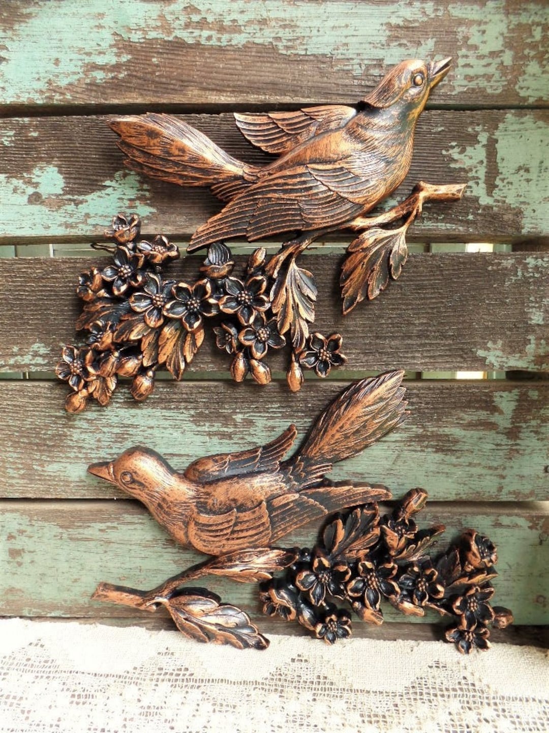 Vintage 3 Piece Set Dart Industries Coppercraft Guild Birds