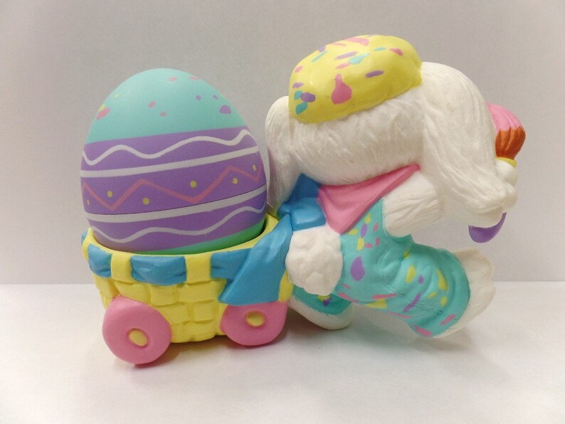 Hallmark Crayola Bunny Easter Figurine 1990 Egg in Wagon Etsy
